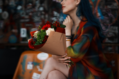 Magnolia Skirt Red with flowers
